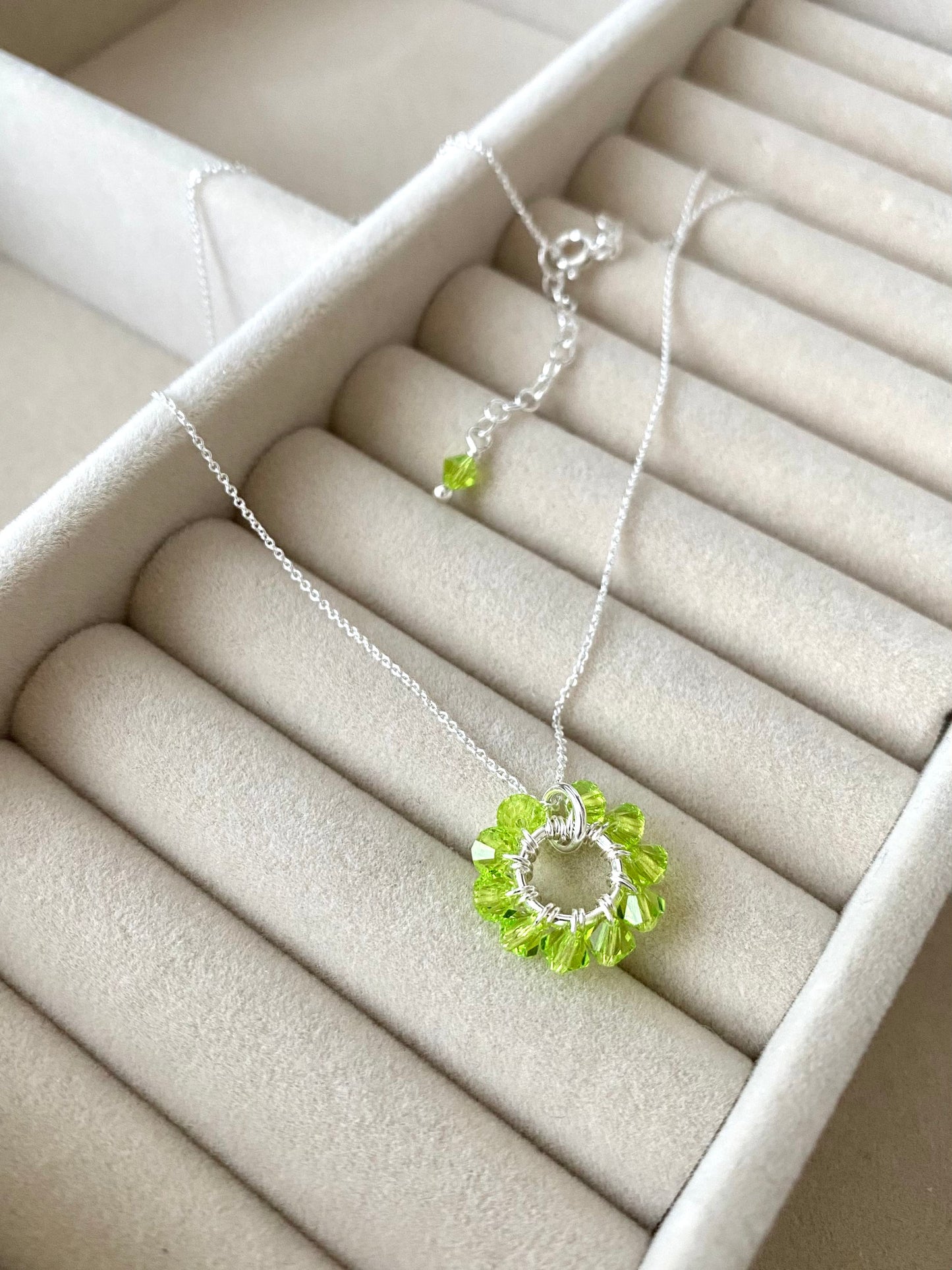 Tuplarenkaat & Soolorengas -korusetti, lime, hopea