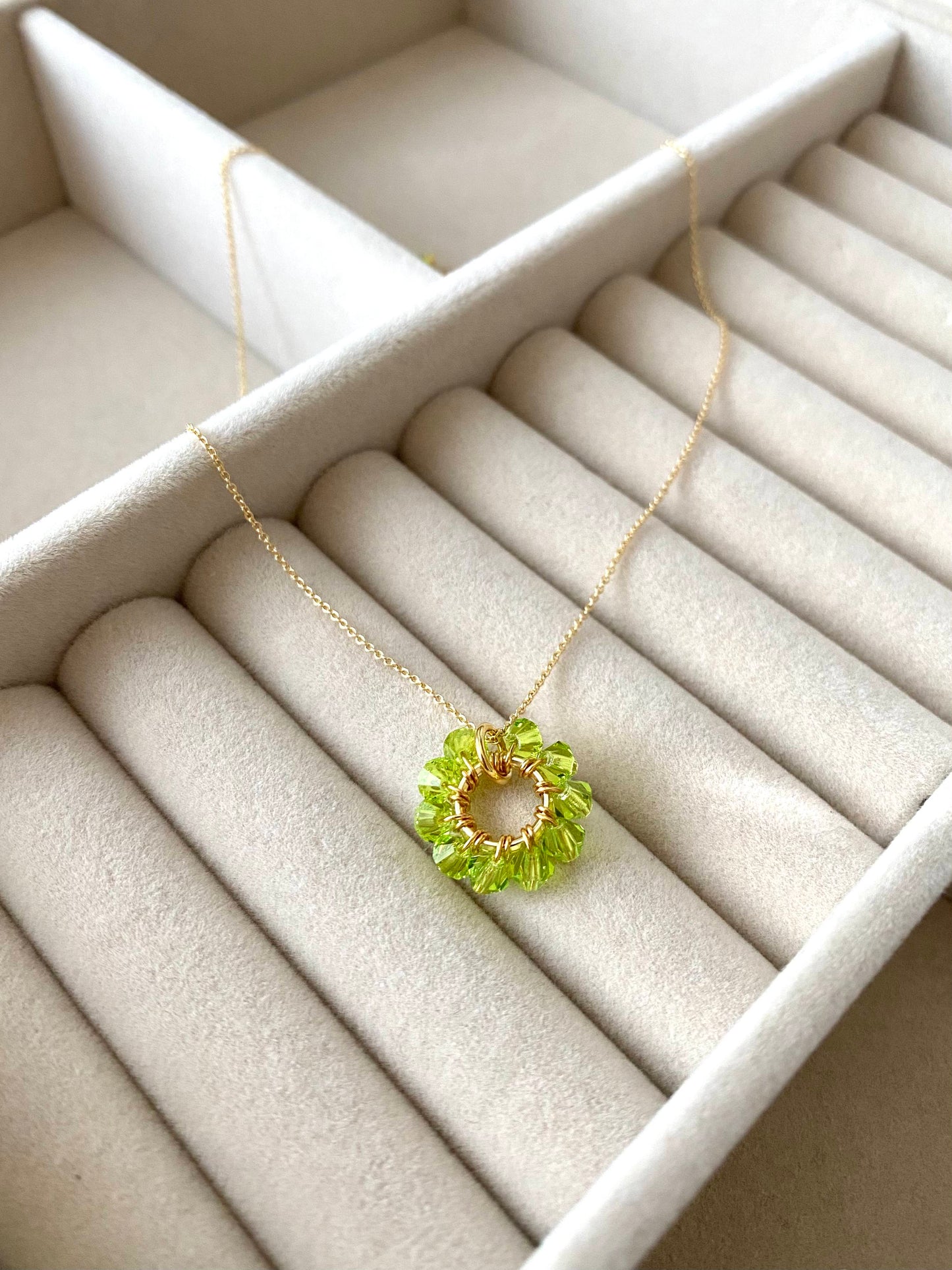 Tuplarenkaat & Soolorengas -korusetti, lime, kullattu hopea