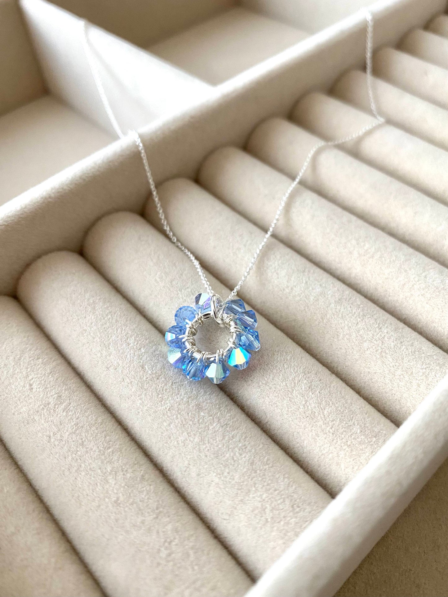 Tuplarenkaat & Soolorengas -korusetti, sinilila, hopea