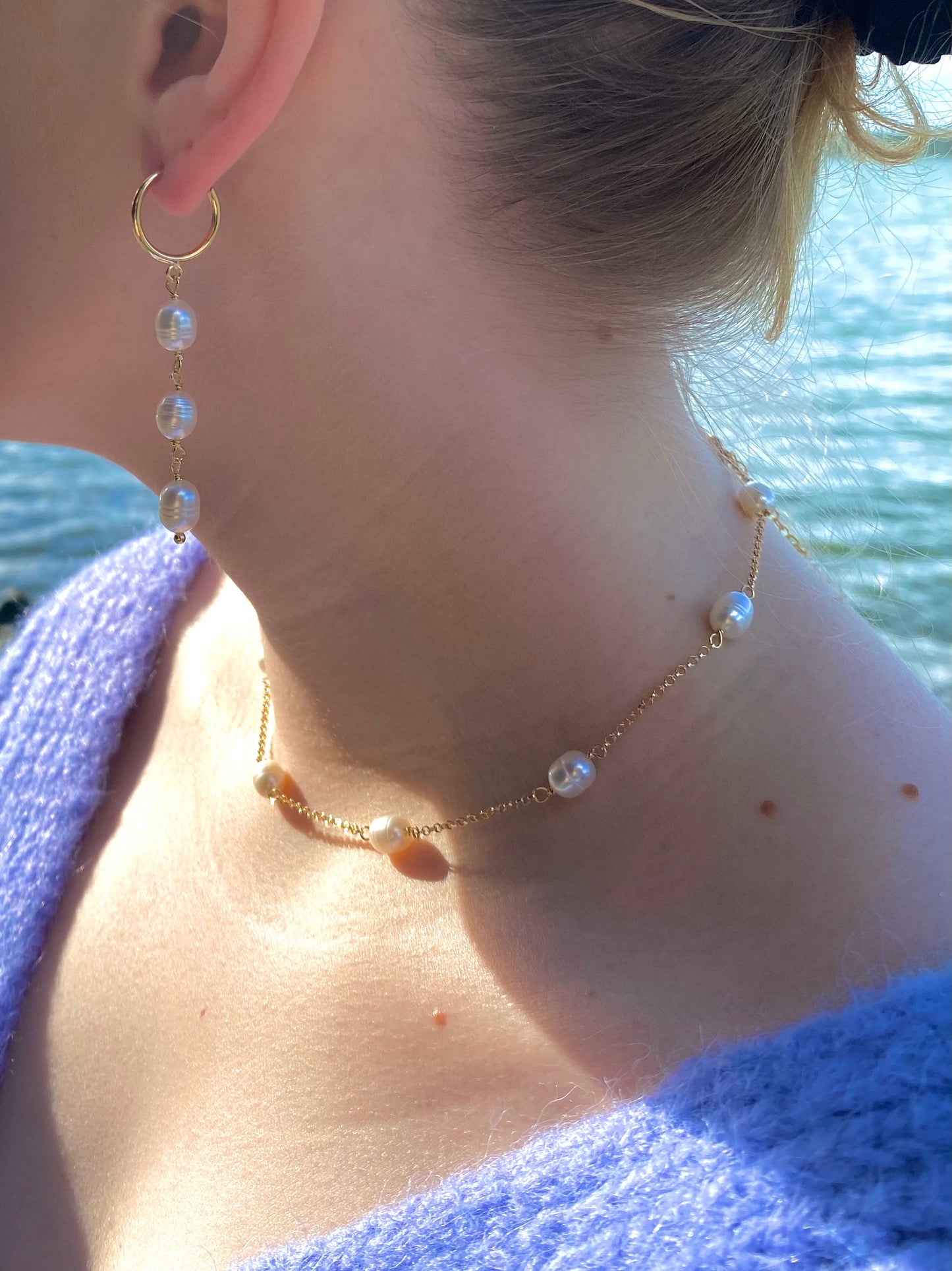 Aarteeni-korvakorut, helmi, kullattu hopea