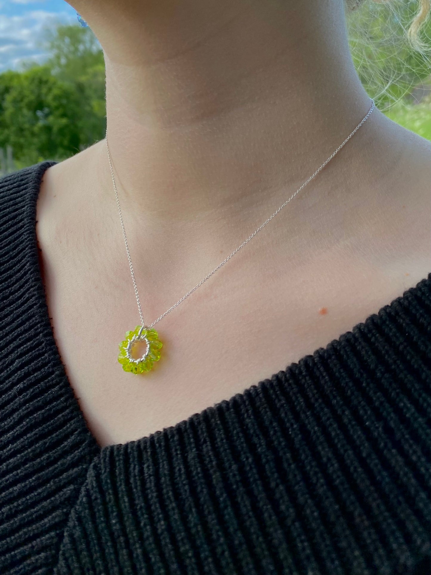 Tuplarenkaat & Soolorengas -korusetti, lime, hopea