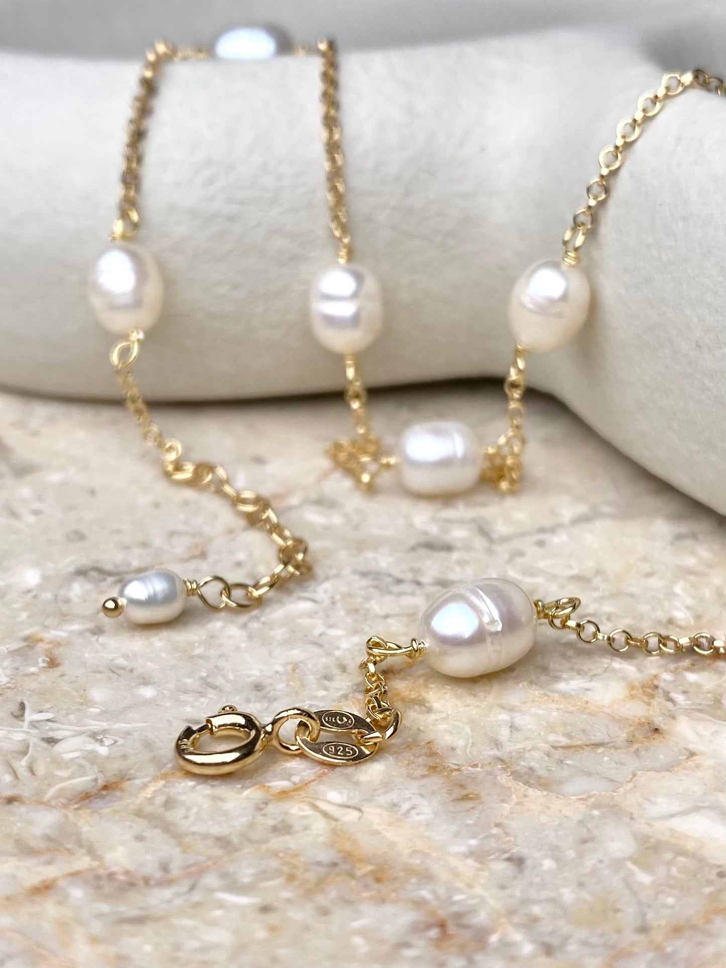 Aarteeni-korusetti, helmi, kullattu hopea