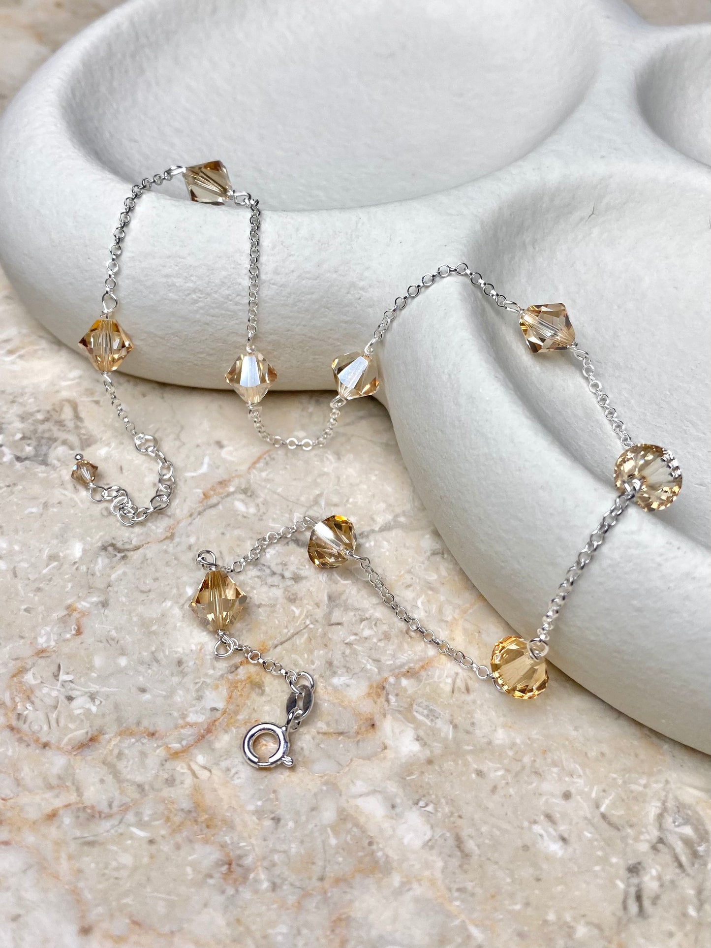 Aarteeni-kaulakoru, beige, hopea