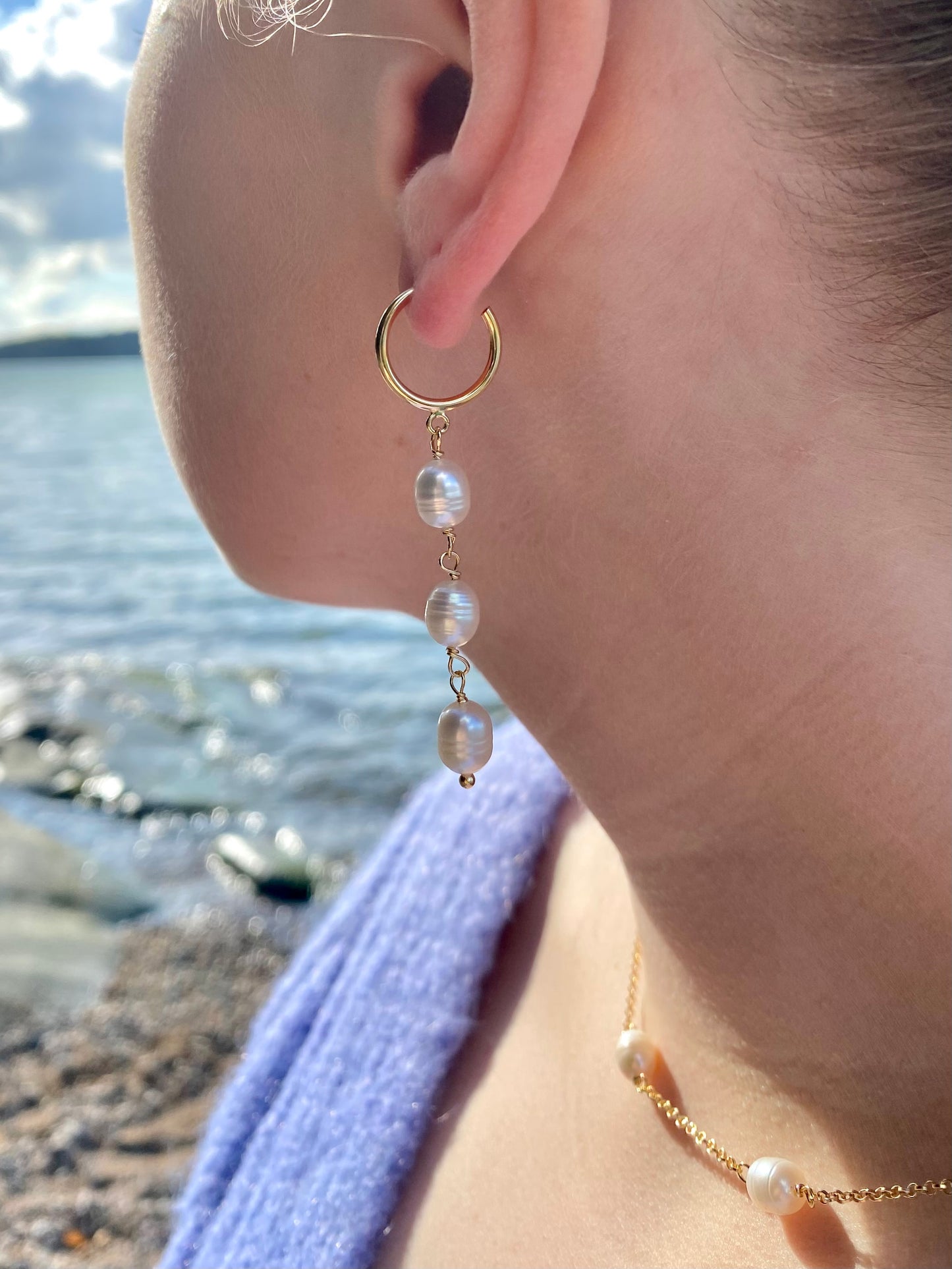 Aarteeni-korvakorut, helmi, kullattu hopea