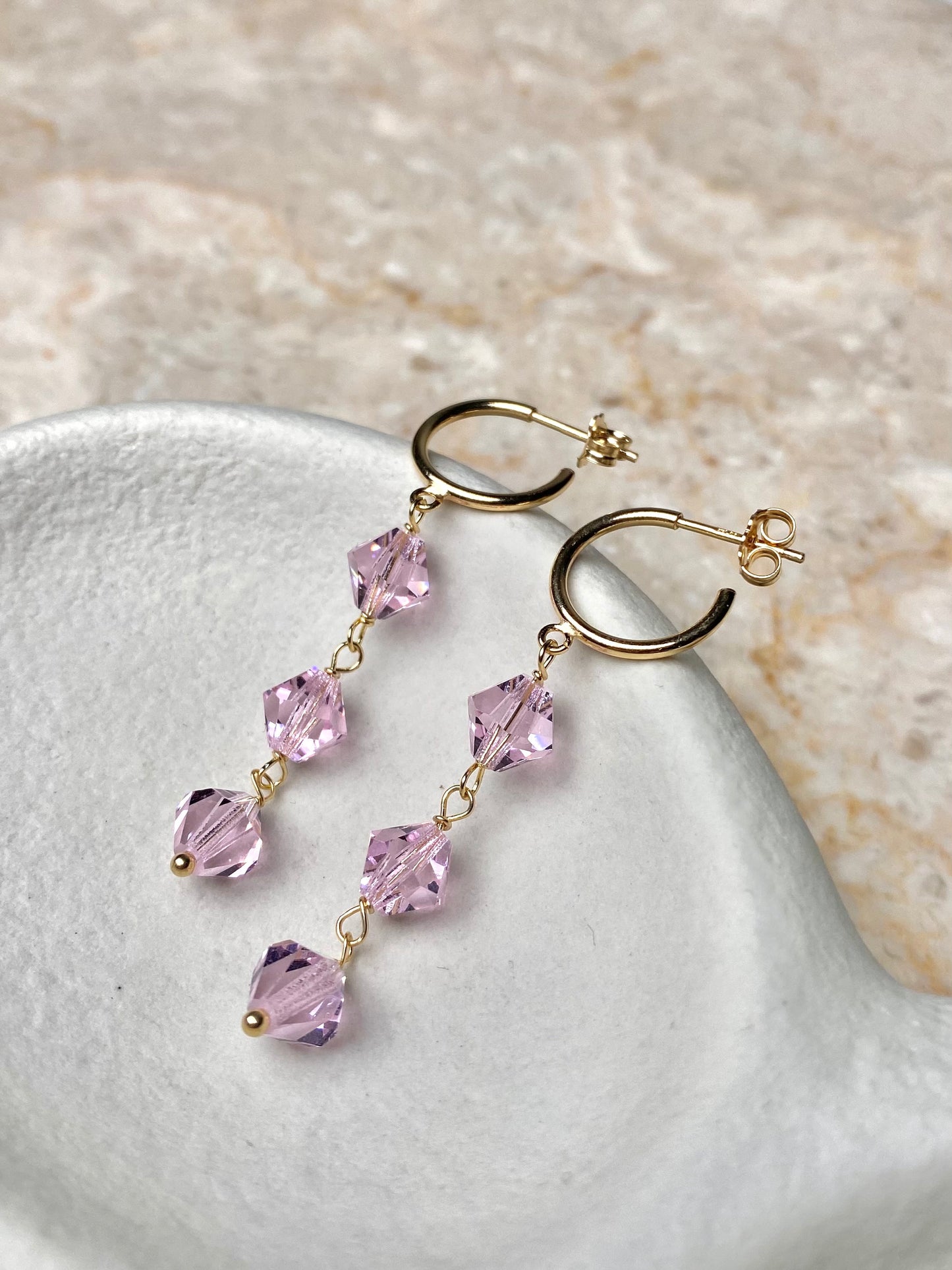 Aarteeni-korusetti, vaaleanpunainen, kullattu hopea