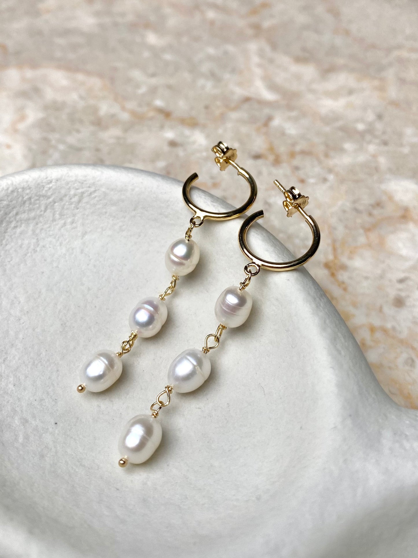 Aarteeni-korvakorut, helmi, kullattu hopea