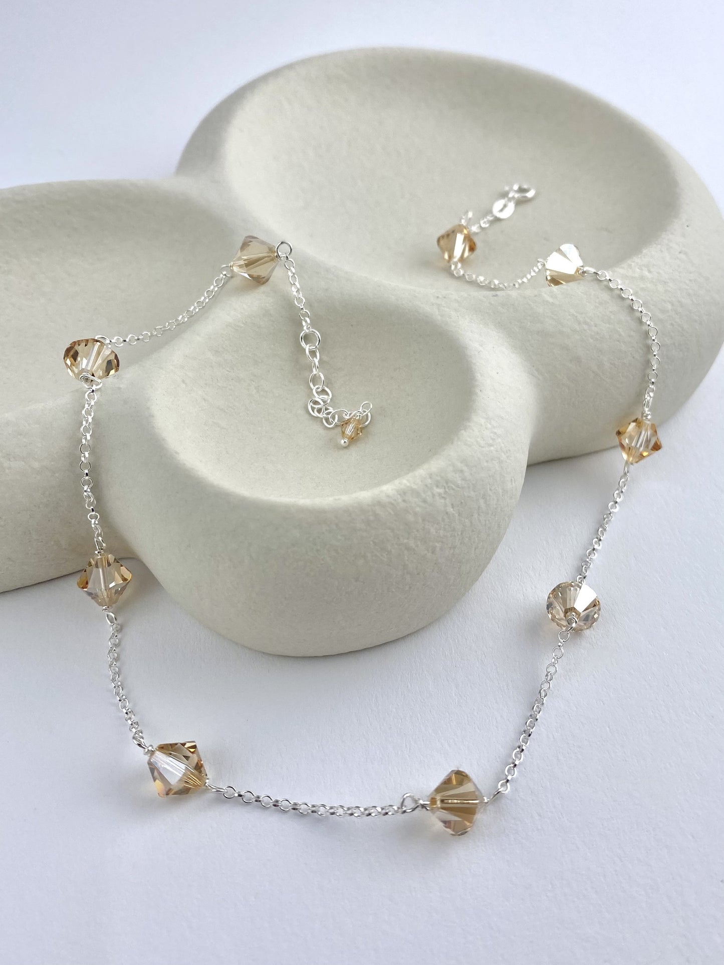 Aarteeni-kaulakoru, beige, hopea