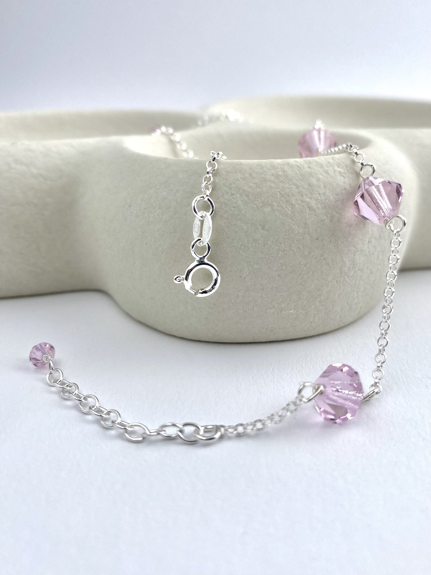 Aarteeni-kaulakoru, vaaleanpunainen, hopea