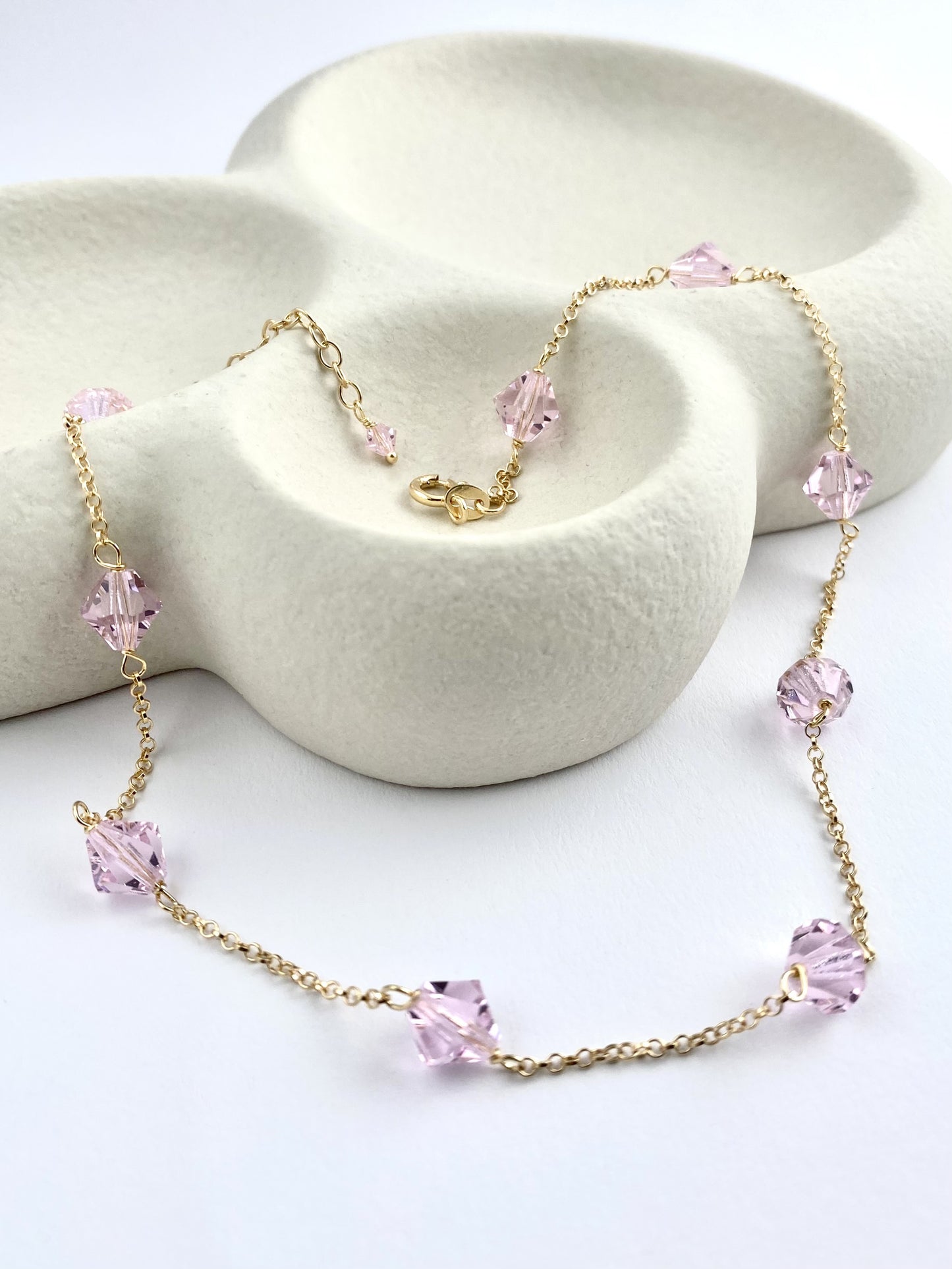 Aarteeni-kaulakoru, vaaleanpunainen, kullattu hopea