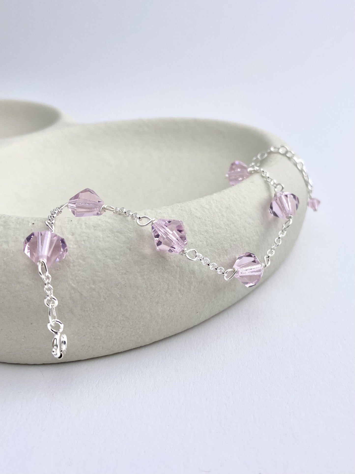 Aarteeni-korusetti, vaaleanpunainen, hopea