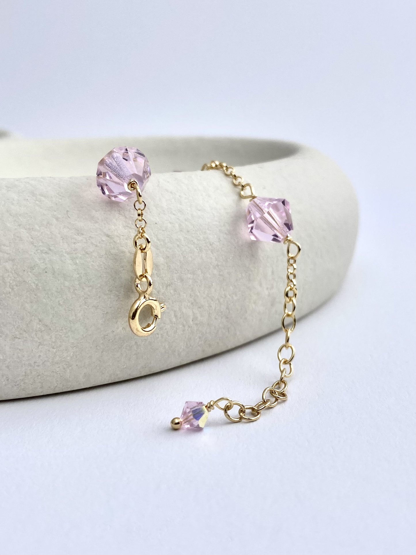 Aarteeni-korusetti, vaaleanpunainen, kullattu hopea