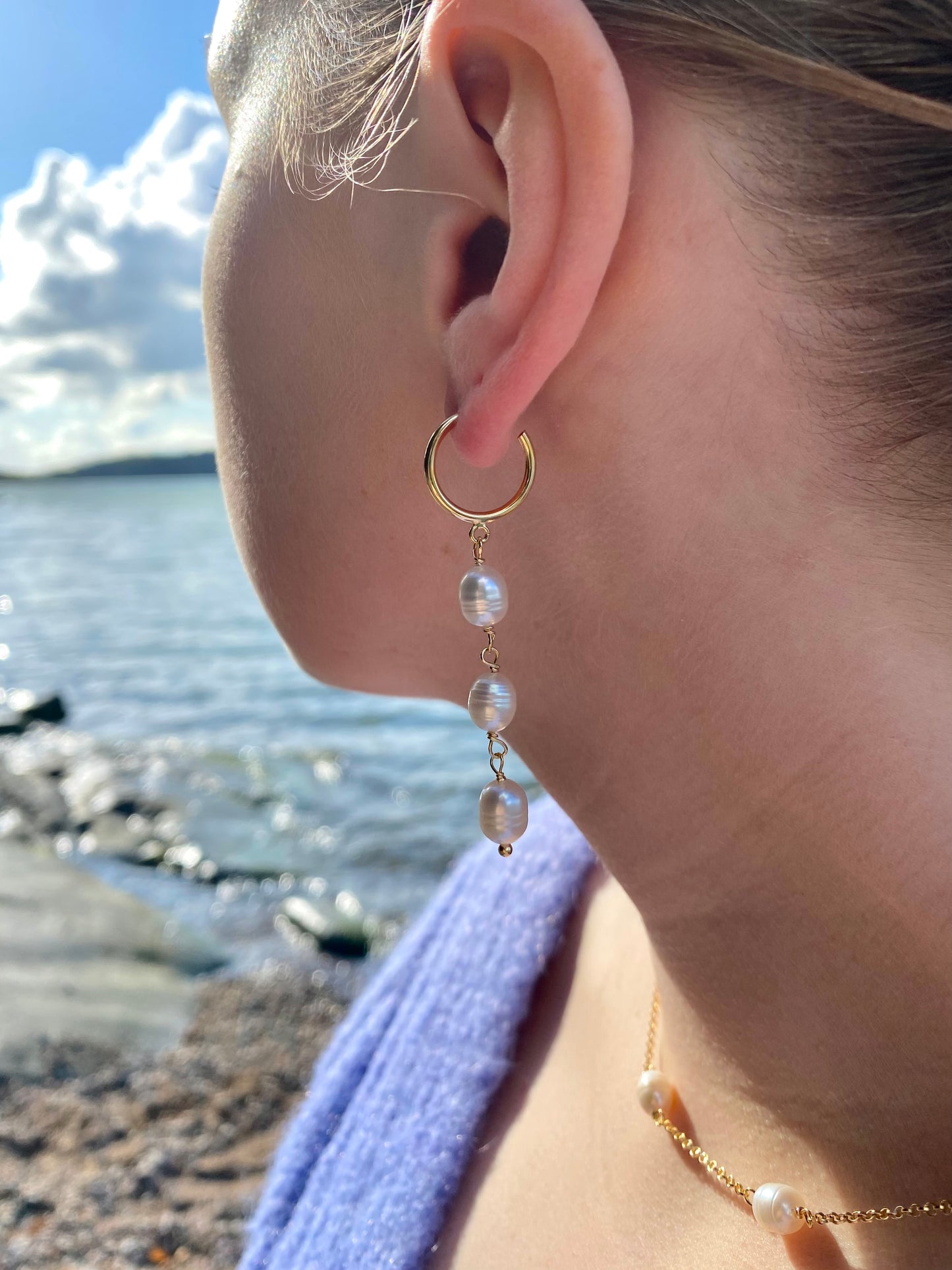 Aarteeni-korusetti, helmi, kullattu hopea