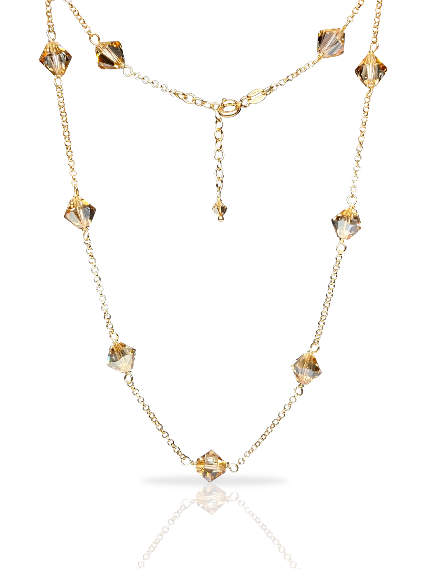 Aarteeni-kaulakoru, beige, kullattu hopea