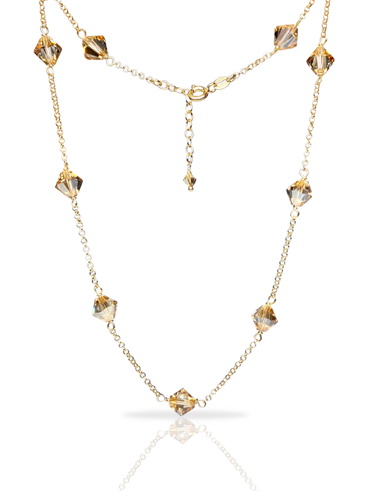 Aarteeni-kaulakoru, beige, kullattu hopea