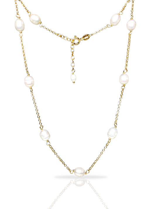 Aarteeni-kaulakoru, helmi, kullattu hopea