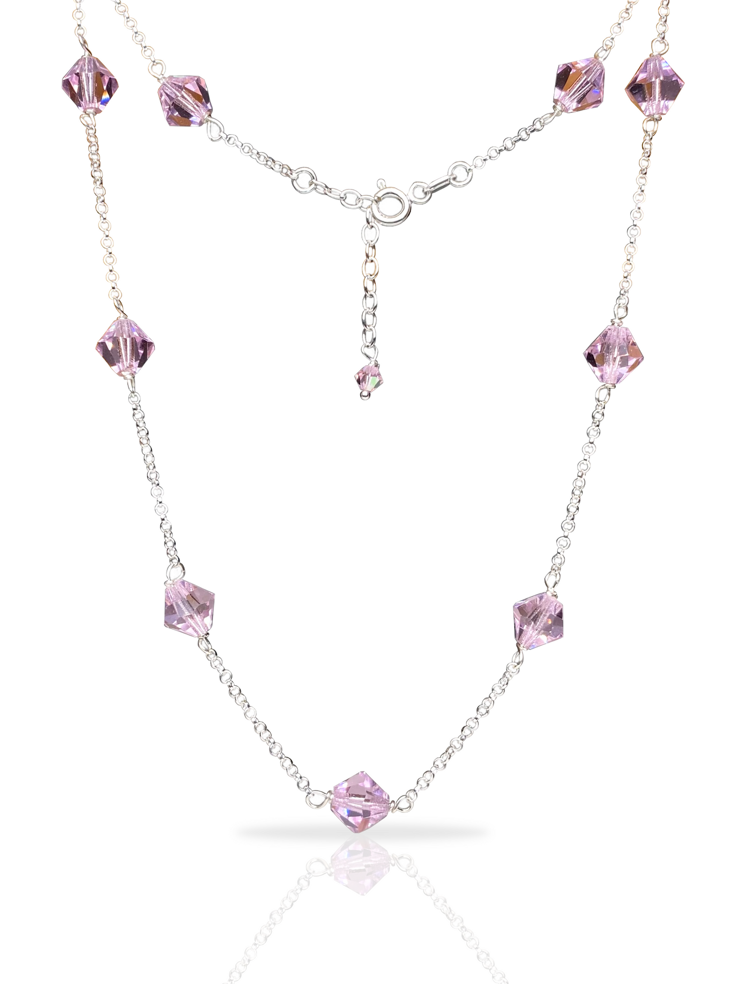 Aarteeni-kaulakoru, vaaleanpunainen, hopea