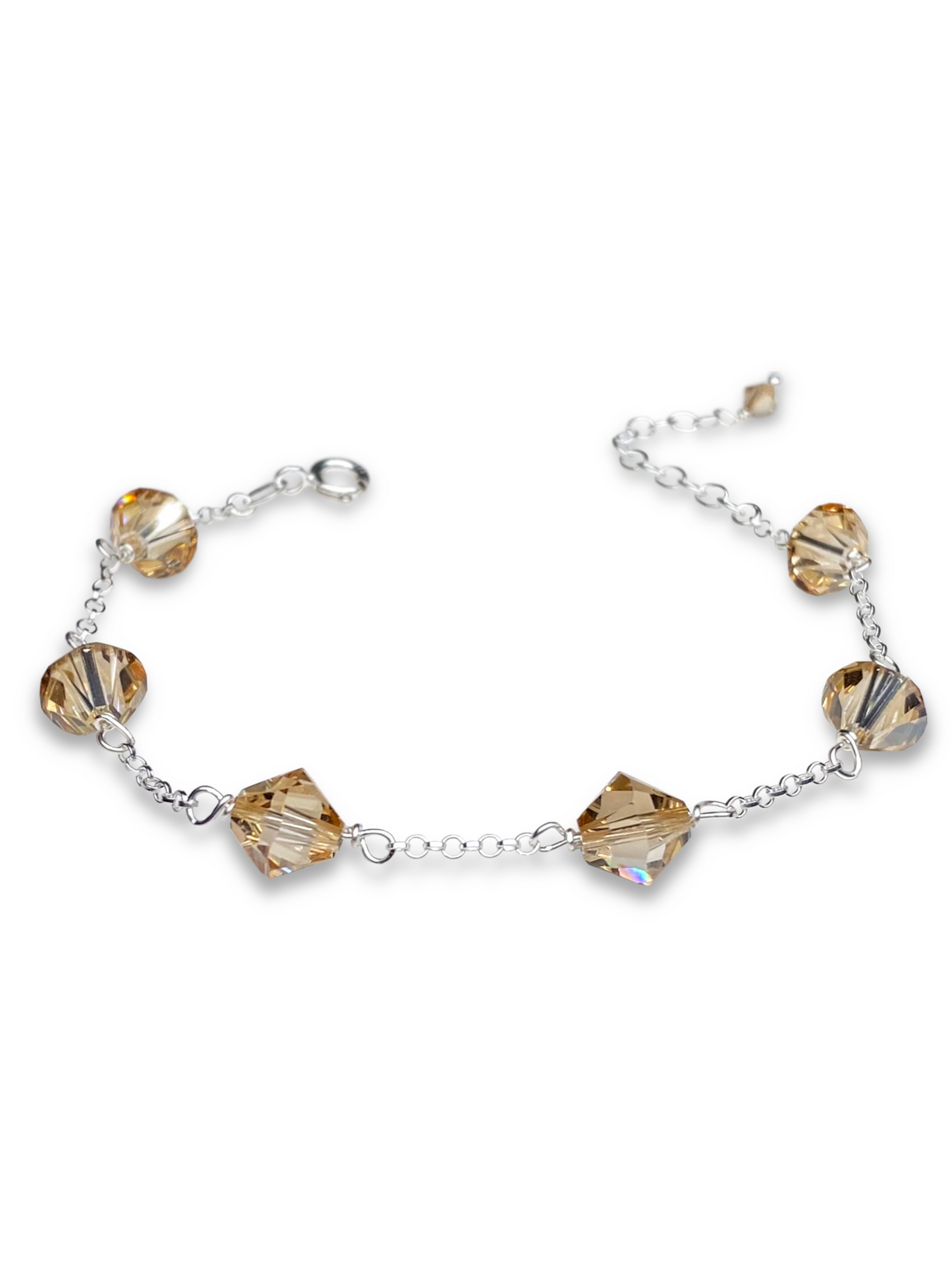 Aarteeni-rannekoru, beige, hopea