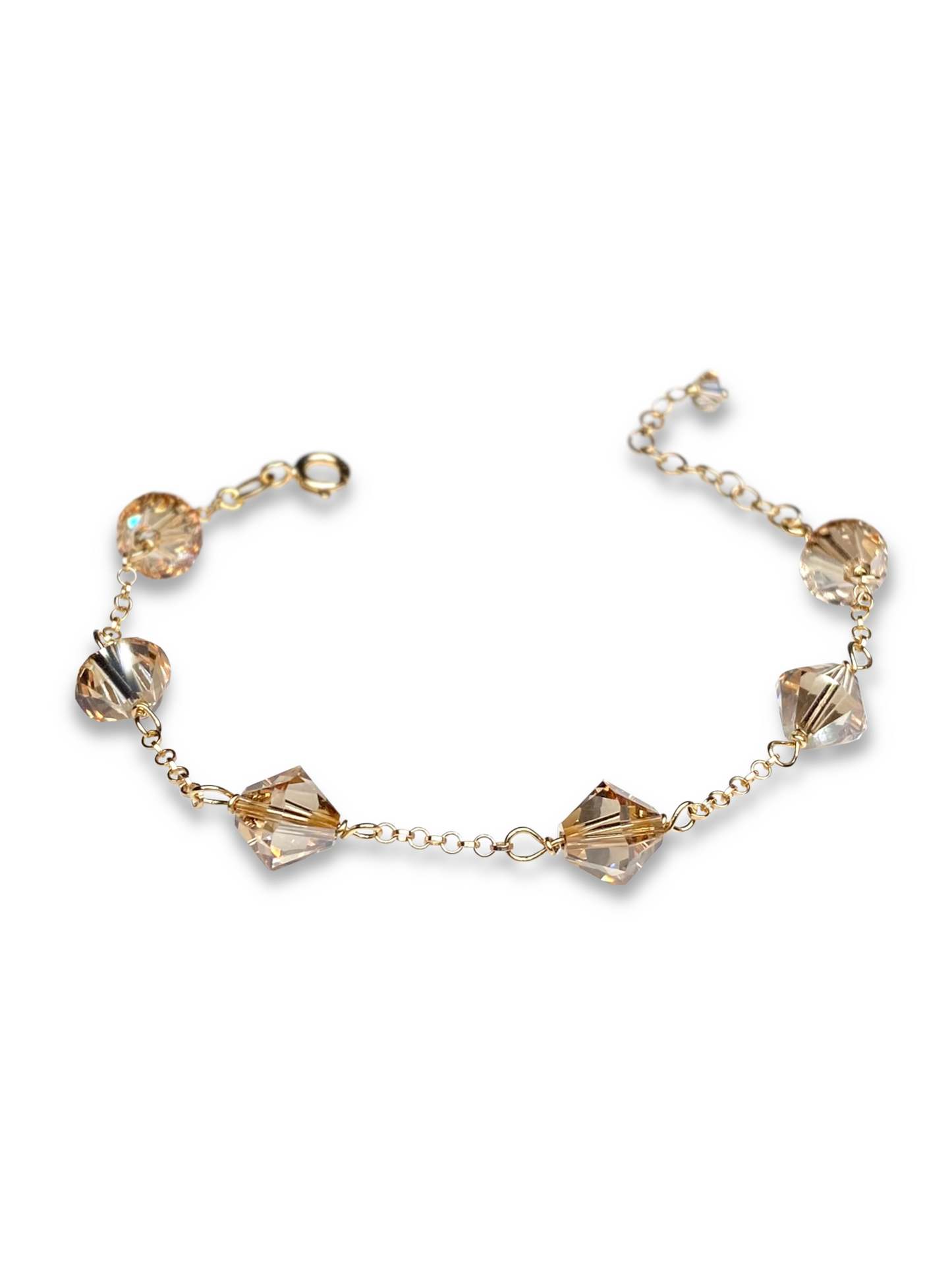 Aarteeni-rannekoru, beige, kullattu hopea