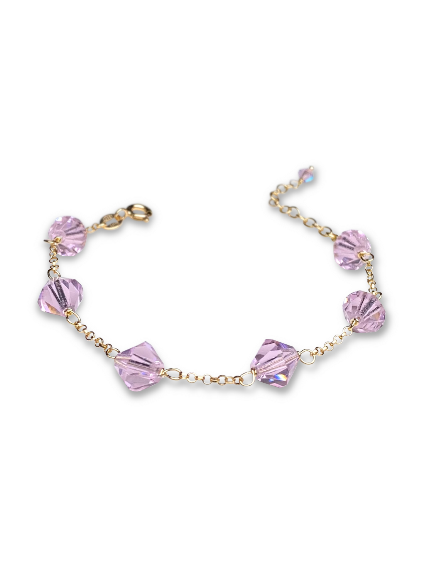 Aarteeni-rannekoru, vaaleanpunainen, kullattu hopea