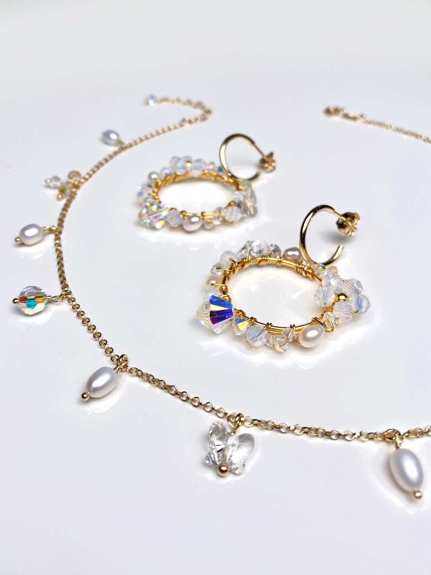 Keskikesä & Mini Mini -korusetti, kullattu hopea