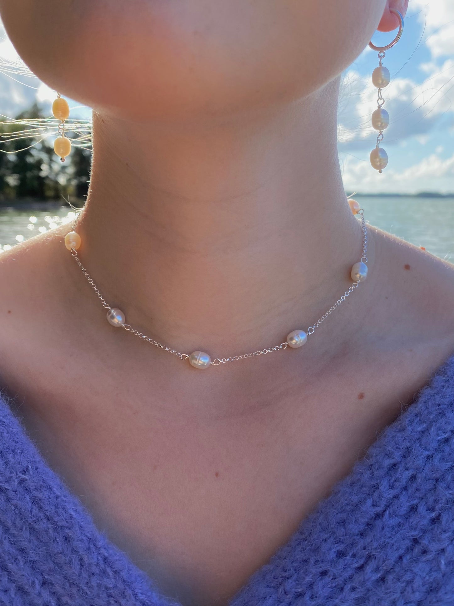 Aarteeni-kaulakoru, helmi, hopea