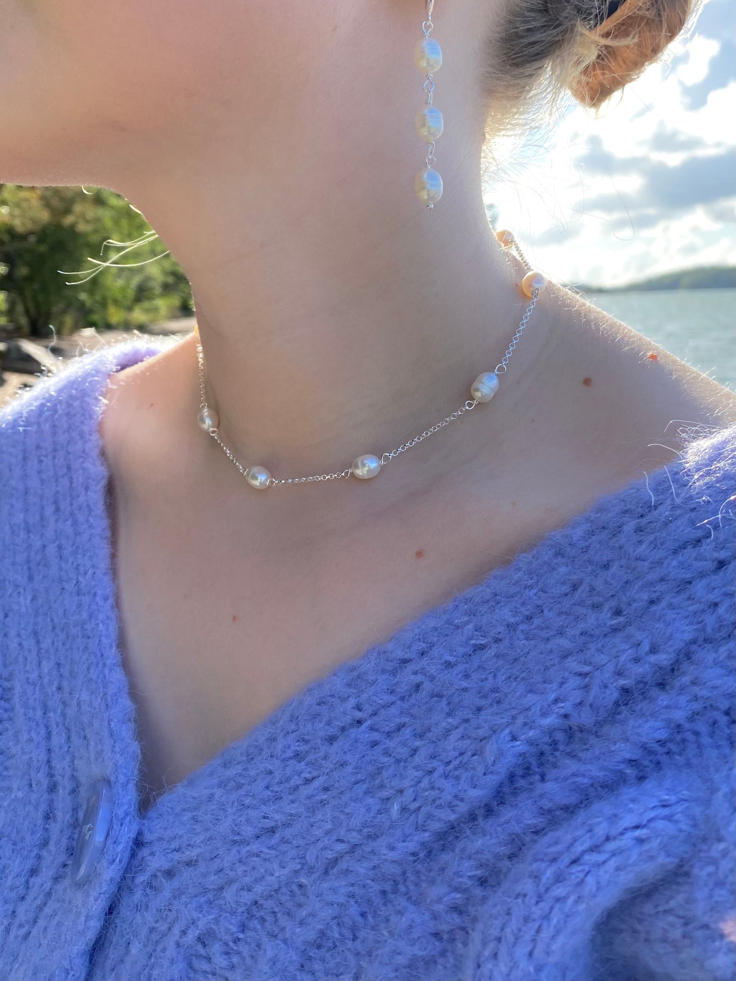 Aarteeni-kaulakoru, helmi, hopea