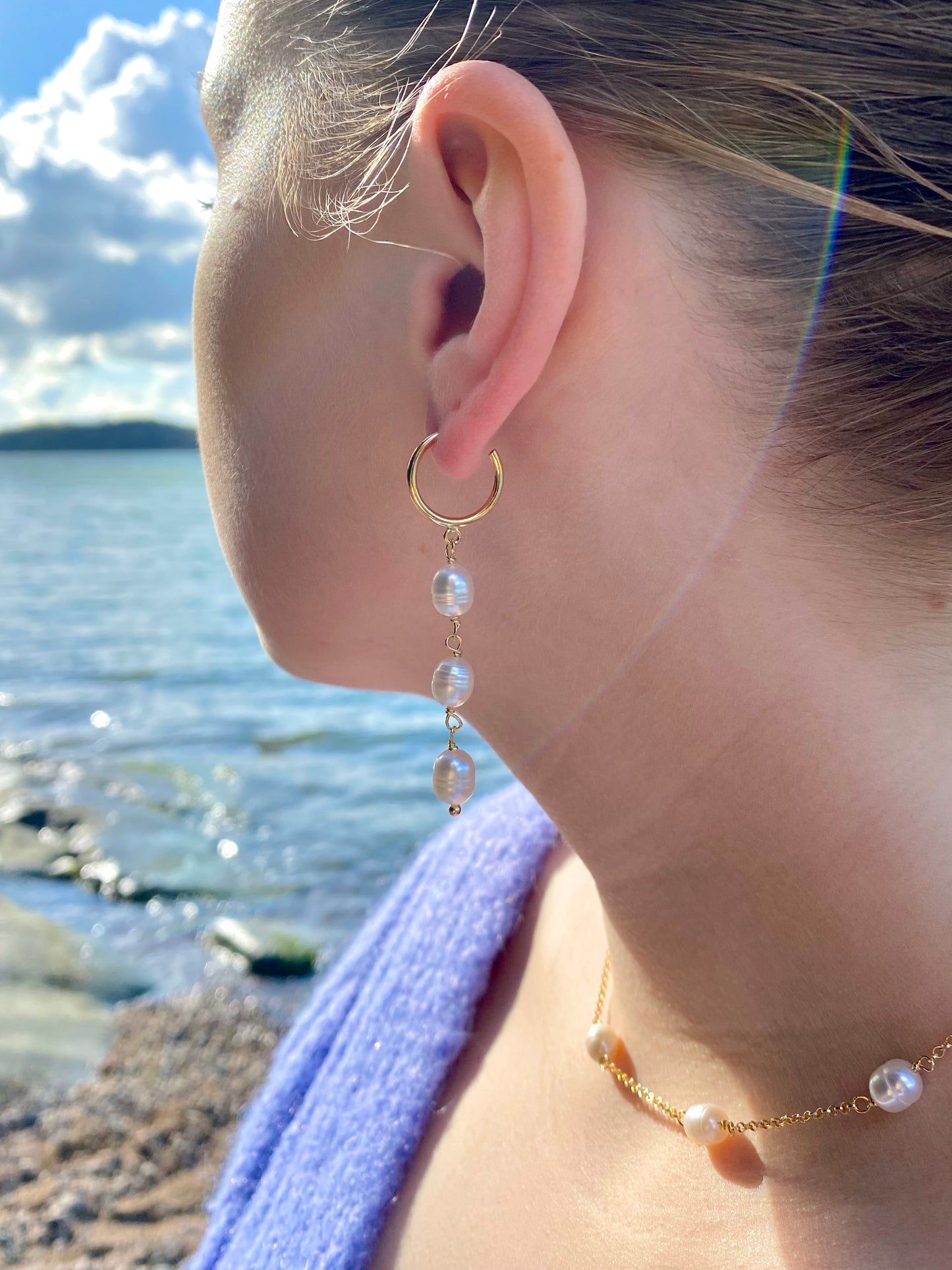 Aarteeni-korvakorut, helmi, kullattu hopea