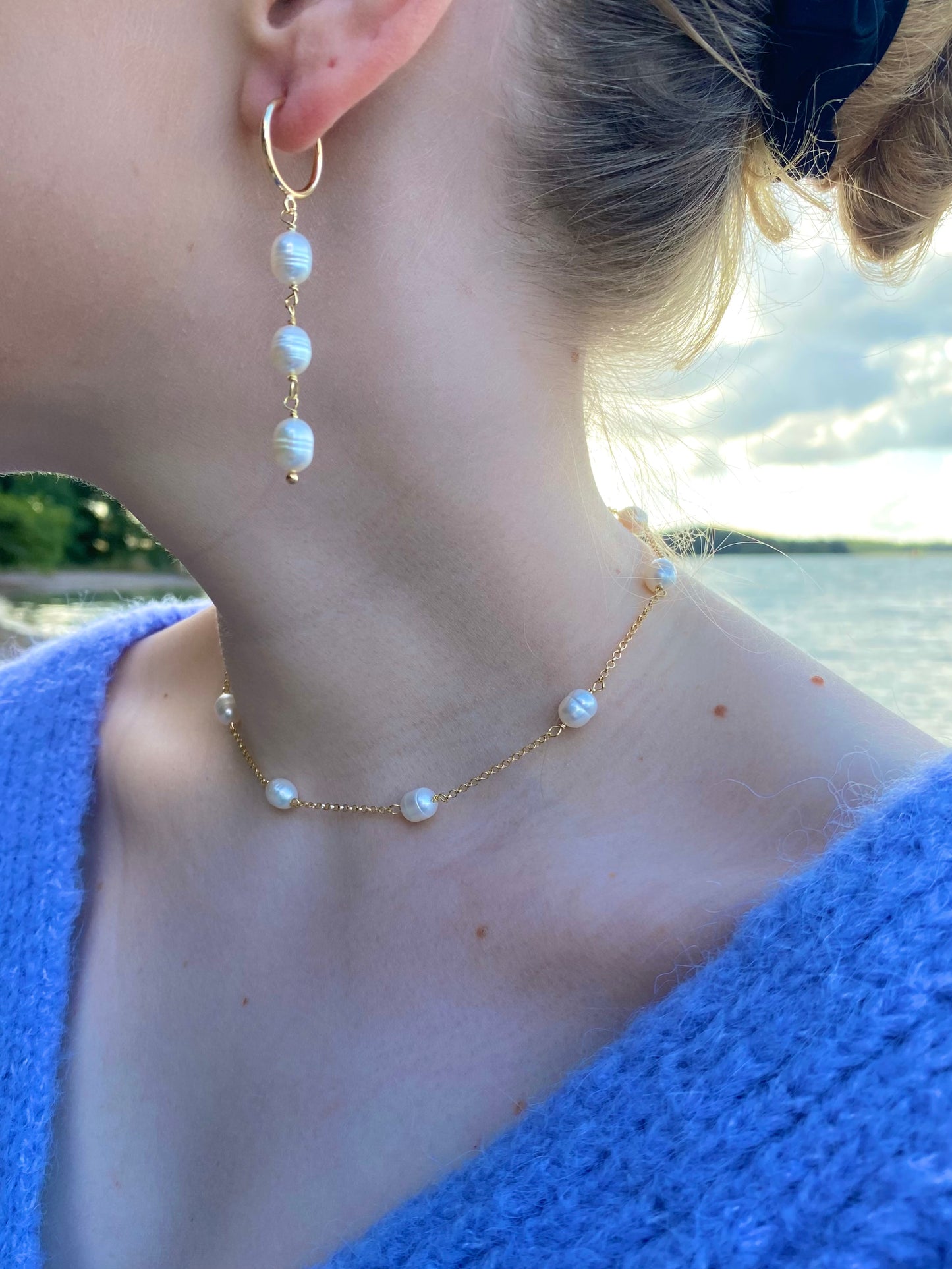 Aarteeni-kaulakoru, helmi, kullattu hopea