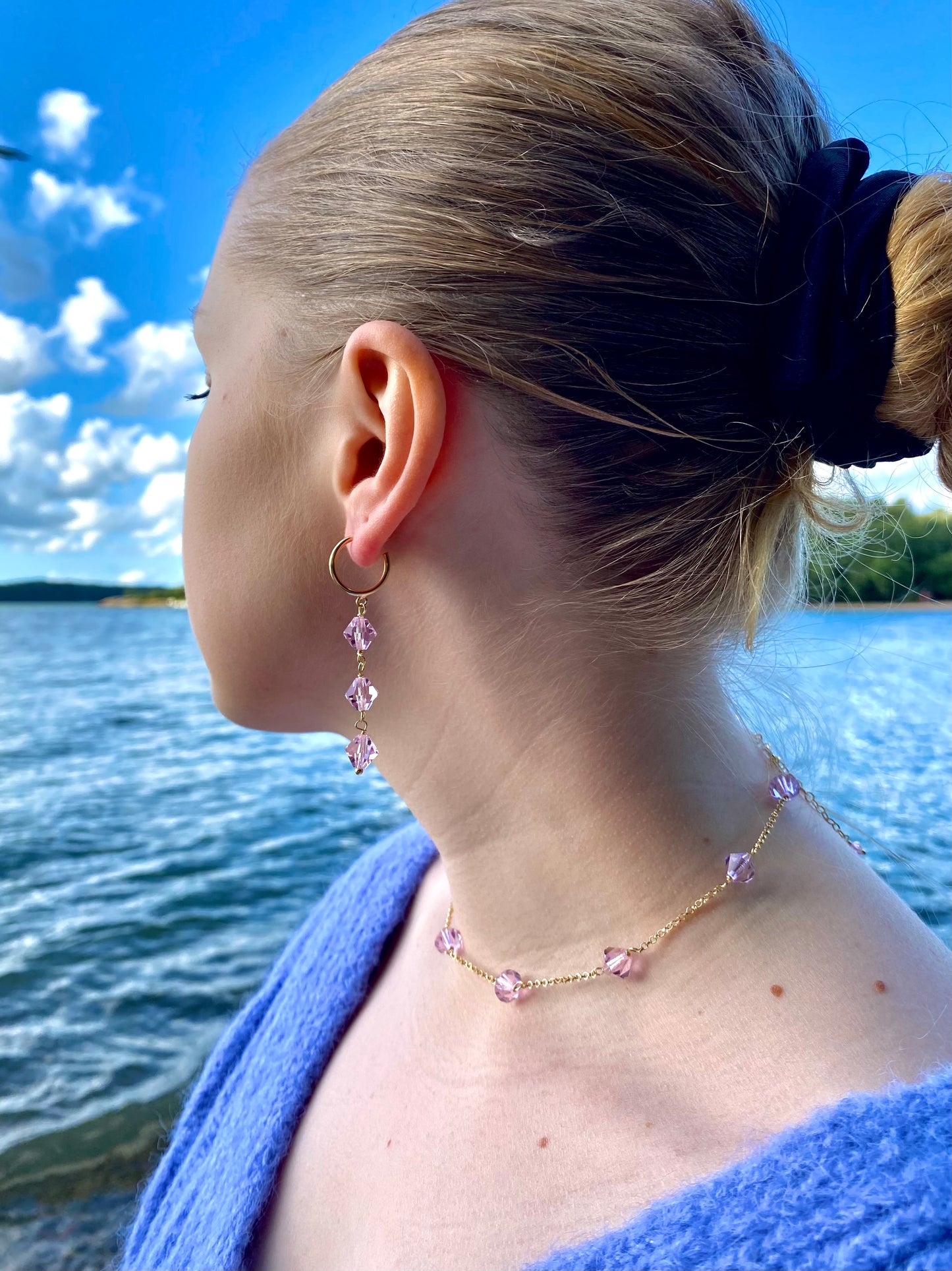 Aarteeni-kaulakoru, vaaleanpunainen, kullattu hopea