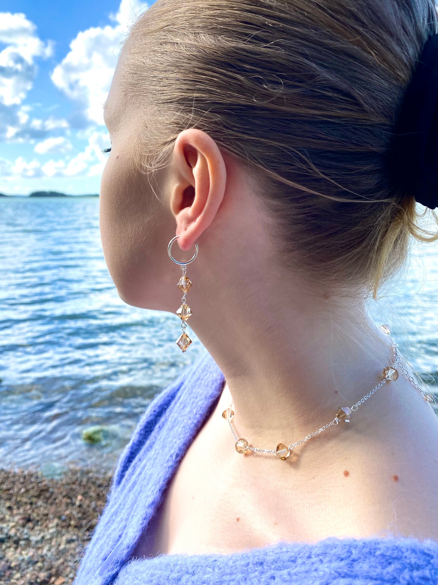 Aarteeni-korusetti, beige, hopea