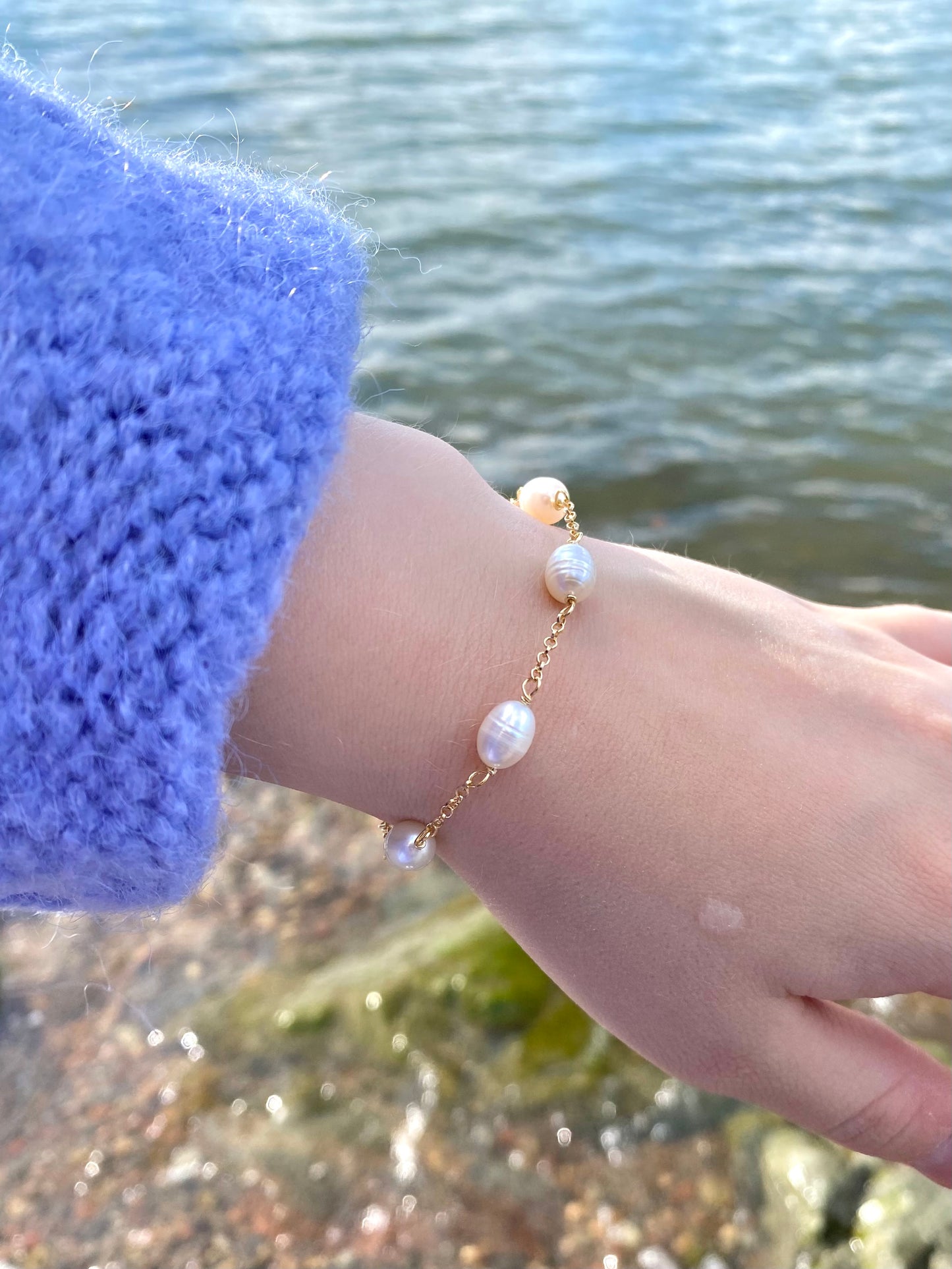 Aarteeni-korusetti, helmi, kullattu hopea