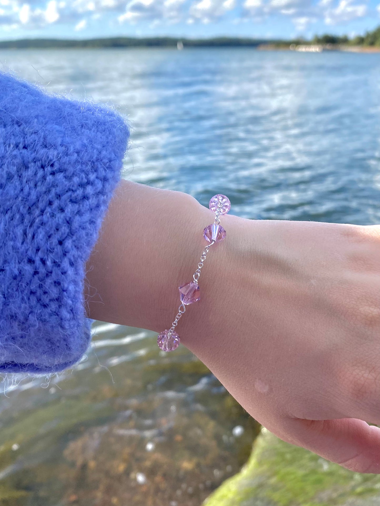 Aarteeni-korusetti, vaaleanpunainen, hopea