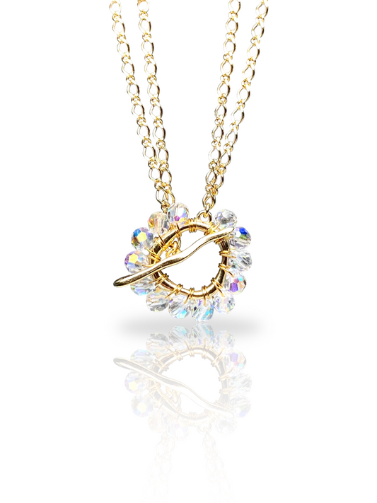 Toggle clasp kaulakoru, kullattu hopea