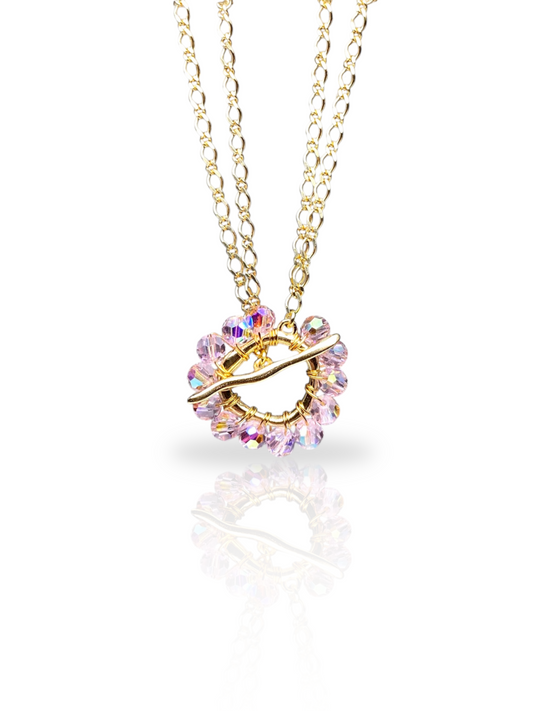 Toggle clasp kaulakoru, vaaleanpunainen