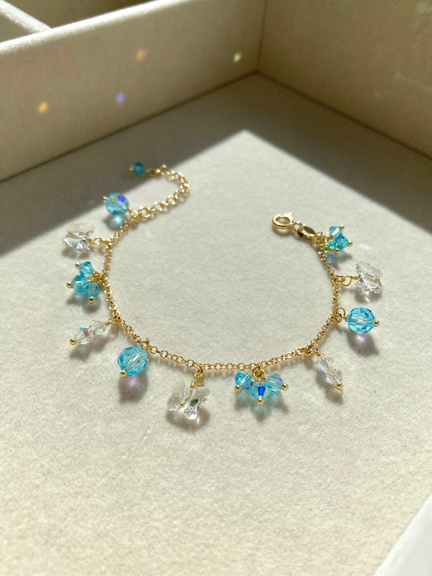 Pikkurenkaat & Keidas -korusetti, turkoosi, kullattu hopea