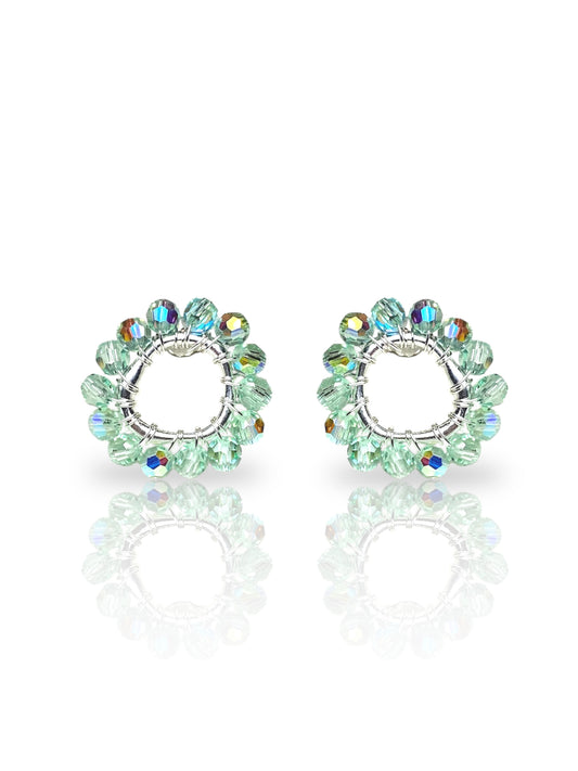 Pastellinvihreät korvakorut, hopea