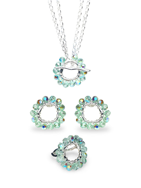 Lumen-korusetti, vaaleanvihreä, hopea