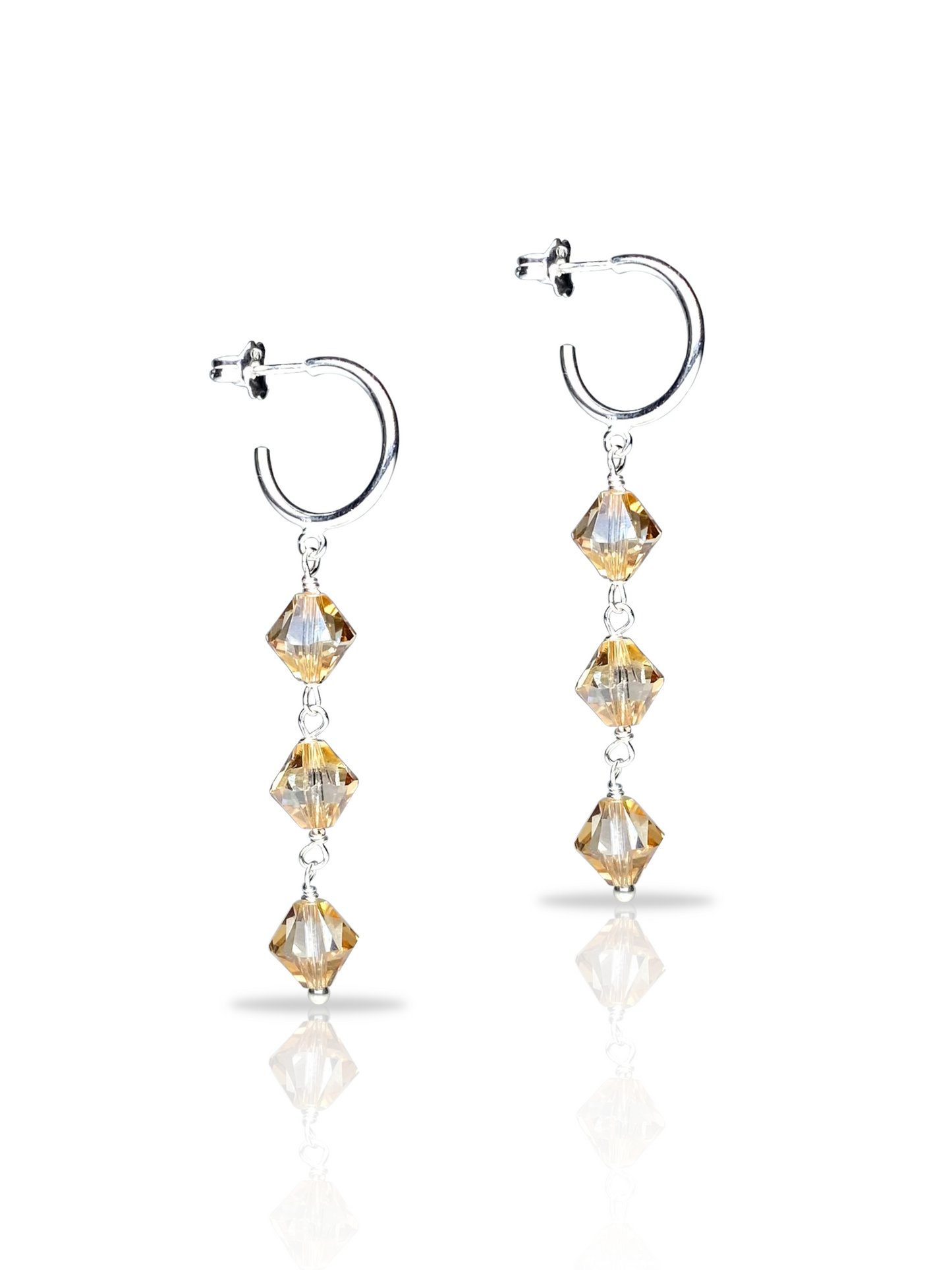 Aarteeni-korvakorut, beige, hopea