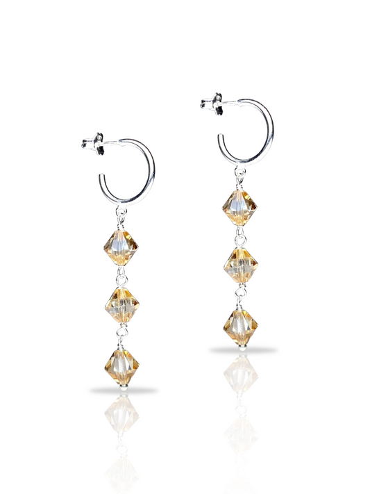 Aarteeni-korvakorut, beige, hopea