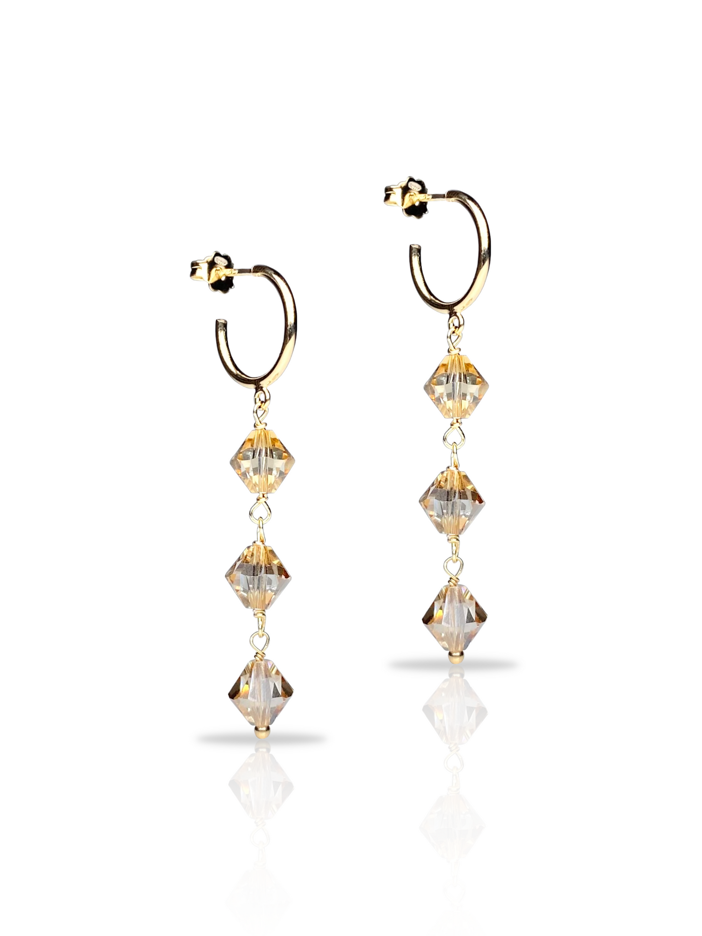 Aarteeni-korvakorut, beige, kullattu hopea