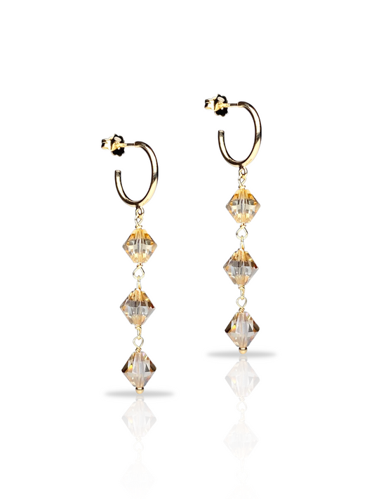 Aarteeni-korvakorut, beige, kullattu hopea