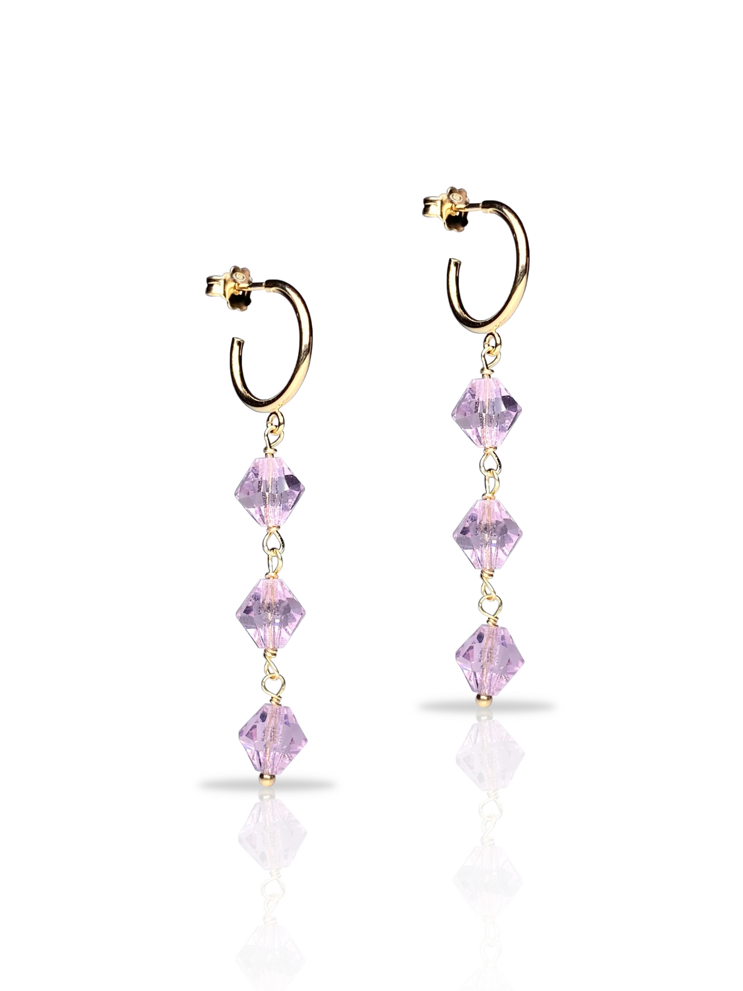 Aarteeni-korvakorut, vaaleanpunainen, kullattu hopea