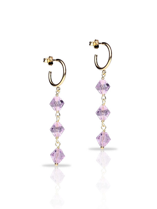 Aarteeni-korvakorut, vaaleanpunainen, kullattu hopea