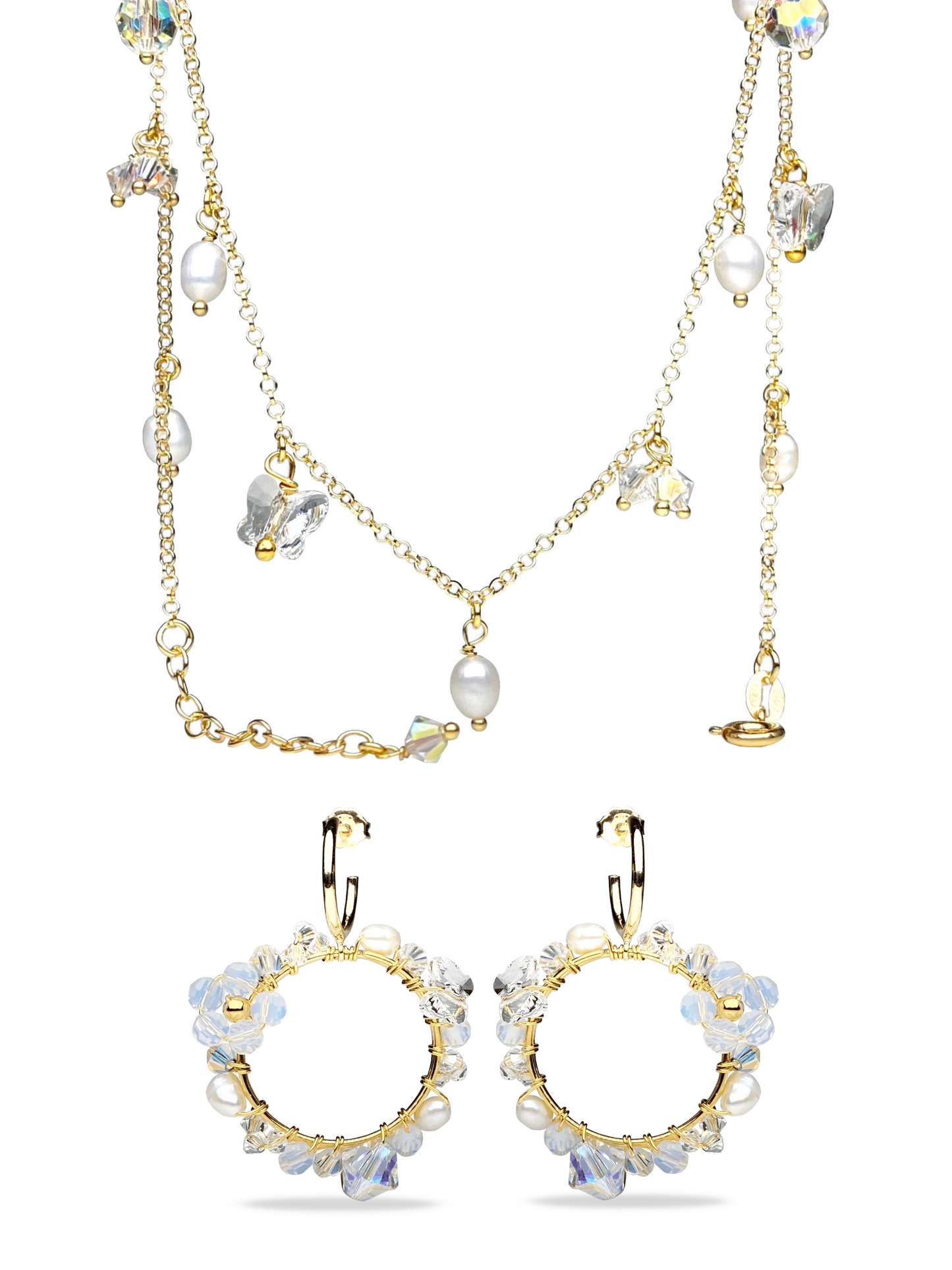 Keskikesä & Mini Mini -korusetti, kullattu hopea