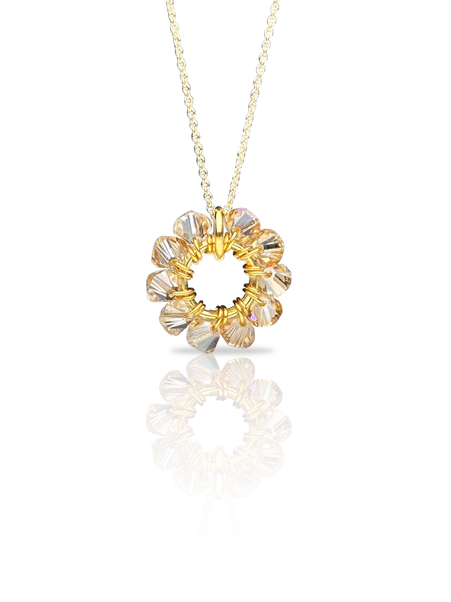 Soolorengas-kaulakoru, beige, kullattu hopea