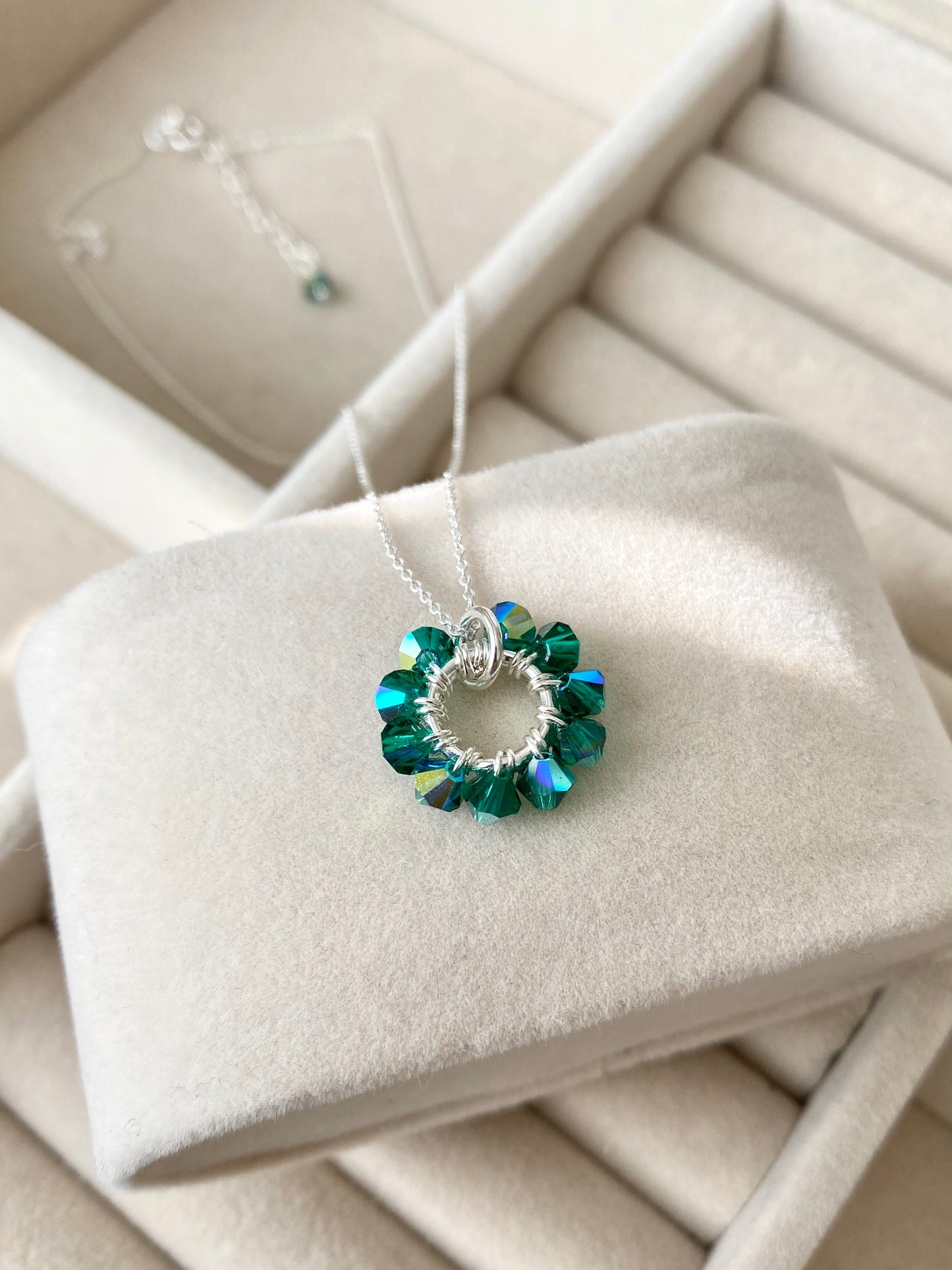 Tuplarenkaat & Soolorengas -korusetti, vihreä, hopea