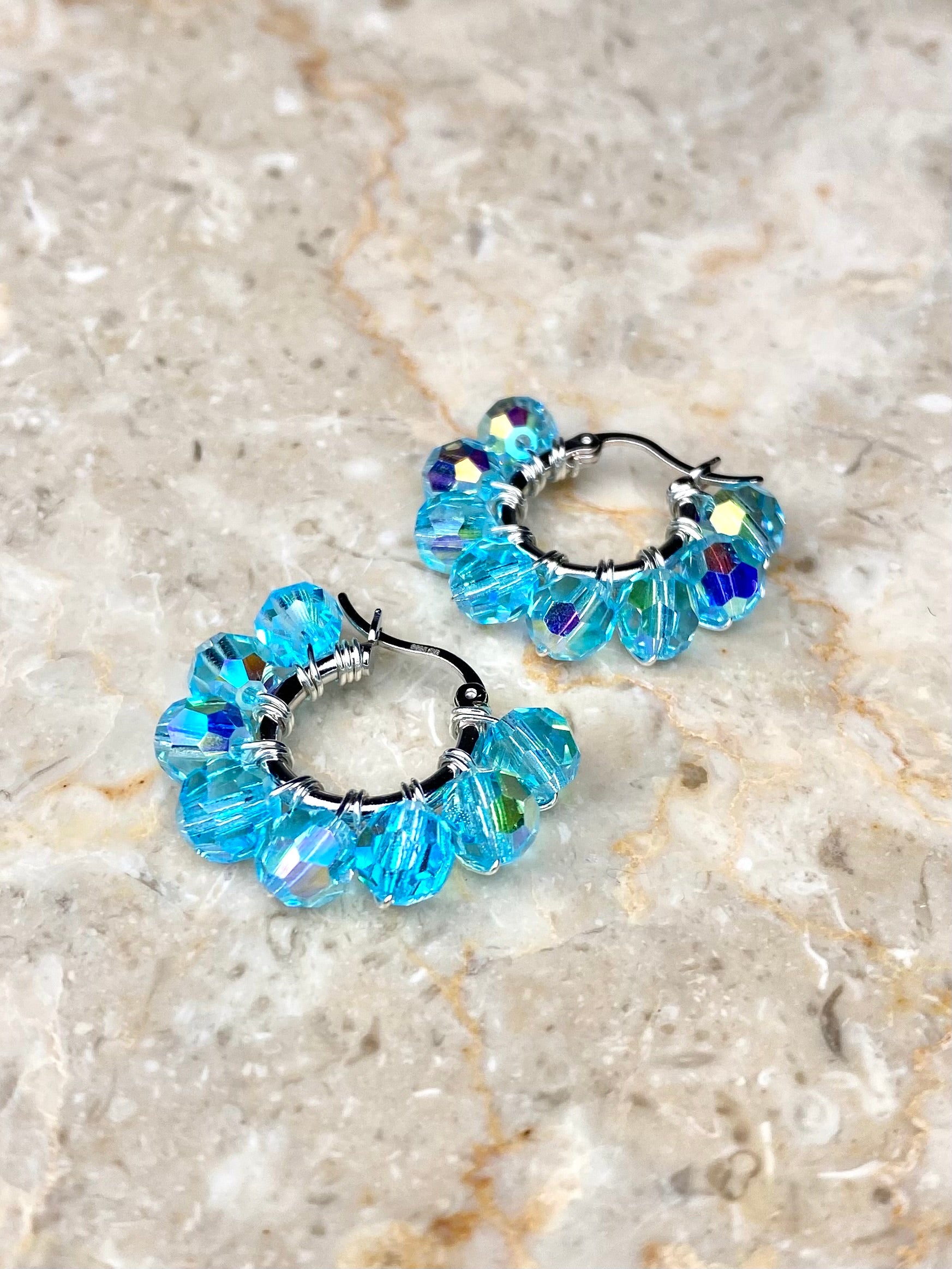 Turkoosit hopeiset Ronja Selina korvakorut